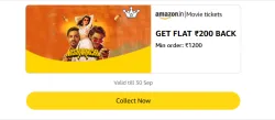 Amazon Rewards : Flat ₹200 Cashback on Movie Tickets