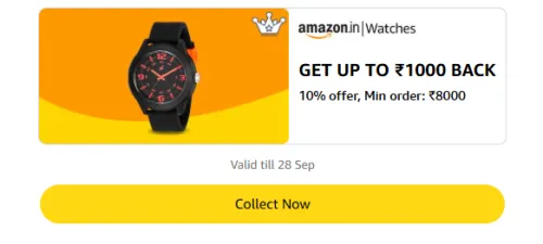 Image of Amazon Rewards : Upto ₹1000 Cashback on Watches