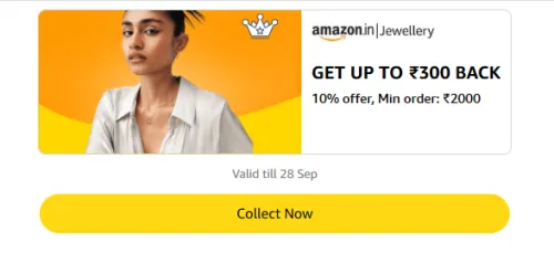 Image of Amazon Rewards : Upto ₹300 Cashback on Jewellery