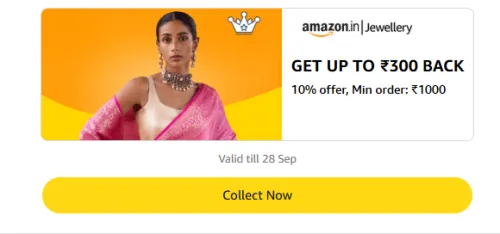 Image of Amazon Rewards : Upto ₹300 Cashback on Jewellery