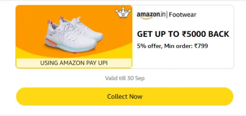 Image of Amazon Rewards : Upto ₹5000 Cashback on Footwear