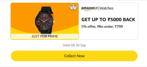Image of Amazon Rewards : Upto ₹5000 Cashback on Watches