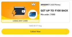 Amazon Rewards : Upto ₹100 Cashback on Add Money