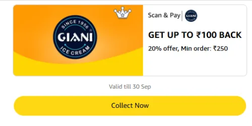 Image of Amazon Rewards : Upto ₹100 Cashback on Giani Store