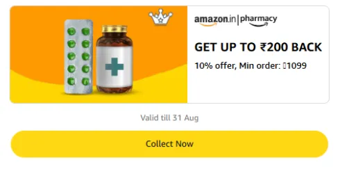 Image of Amazon Rewards : Upto ₹200 Cashback on Amazon Pharmacy