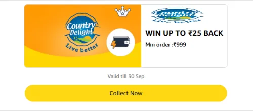 Image of Amazon Rewards : Upto ₹25 Cashback on Country Delight