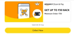 Amazon Rewards : Upto ₹30 Cashback on Scan & Pay