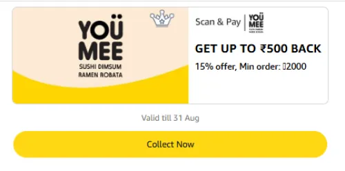 Image of Amazon Rewards : Upto ₹500 Cashback on YouMee Store