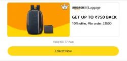 Amazon Rewards : Upto ₹750 Cashback on Bags & Luggage