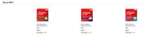 Image of Amazon Sample @ ₹1 [RYZE Nicotine Gum]