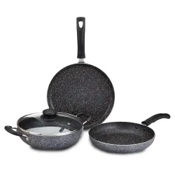 Amazon Solimo Aluminium 4 Piece Non-Stick Cookware Set