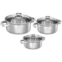Amazon Solimo Set of 3 Stainless Steel Casseroles