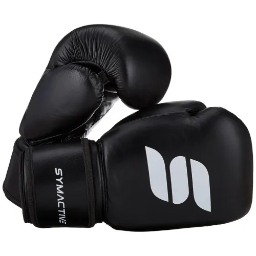 Image of Amazon Brand – Symactive Leather Boxing Gloves for Men & Women | 12 Oz | Premium Training & Sparring Gloves | High-Densi