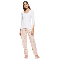 Amazon Brand - Eden & Ivy Women Cotton Regular Fit T-Shirt and Pajama Night Suit