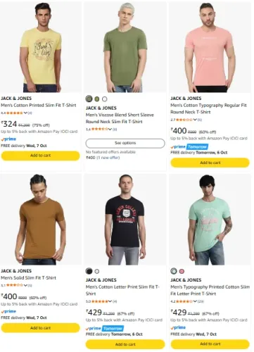 Image of Amazon : Upto 75% OFF- Jack & Jones Men's Clothing