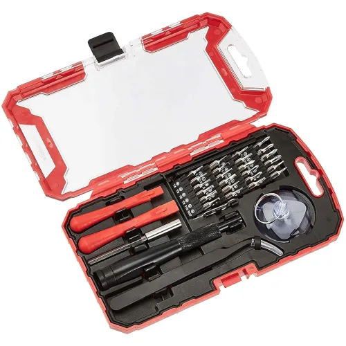 Image of AmazonBasics 32-Piece Electronics Repair Screwdriver Set, multicolor, 8 x 4.6 x 1.2 inch