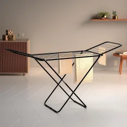 Amazon Basics 3-Way Folding Cloth Drying Stand – 42 Ft, Black