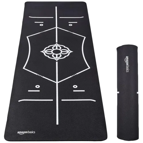 Image of AmazonBasics 6mm Anti-Slip Yoga Mat with Carry Strap