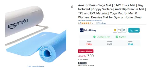 Image of AmazonBasics 6mm Anti-Slip Yoga Mat