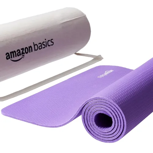 Image of AmazonBasics 6mm Anti-Slip Yoga Mat with Carry Bag