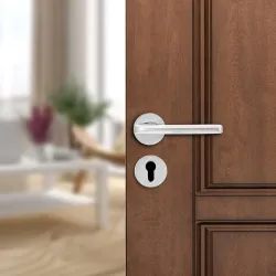 amazon basics Door Handle for Main Door | Main Door Handle |5.6 inch Length of Handle for Grip | Brass | crom Finish | Z