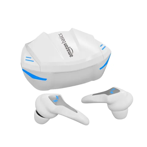 Image of Amazon Basics Gaming TWS Earbuds (White, 60H, 50ms Low Latency)