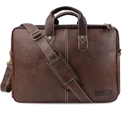 Amazon Basics Mens Synthetic Leather Office Laptop Bag