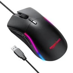 amazon basics - Pro Series - Mini Ultralight Wired Gaming Mouse - 8500 DPI Optical Sensor with 6 Programmable Buttons