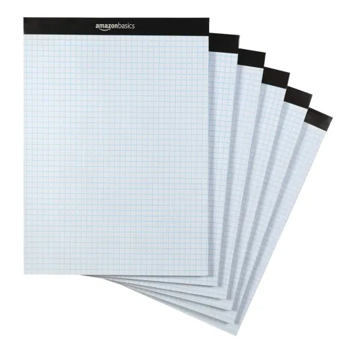 Image of AmazonBasics Quad Ruled Graph Paper Pad Letter Size 8.5\ 6-Pack