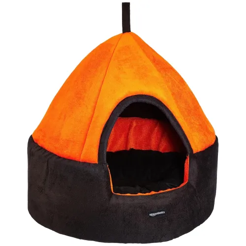 Image of Amazon Basics Soft Velvet Fabric Dual Color Pet Hut Bed 