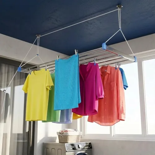 Image of Amazon Basics Stainless Steel Ceiling Cloth Dryer 
