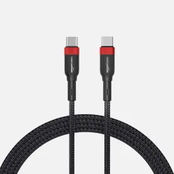 AmazonBasics USB-C to USB-C Cable – 60W PD, 1.2m (Red)