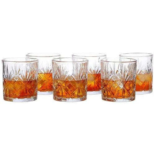 Image of Amazon Basics Whiskey Glass Set of 6 (320ml Each) 