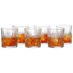 Amazon Basics Whiskey Glass Set of 6 (320ml Each) 