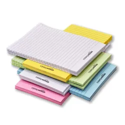 AmazonBasics Wide Ruled 5X 8 - Inch 50-Sheet Lined Writing Note Pad, White | Yellow | Green | Blue | Pink - Pack of 12