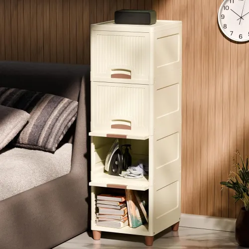 Image of Amazon Basics 4Pc Multi-Purpose Storage Organizer (Off White)