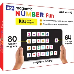 Amazon Brand - Jam & Honey Magnetic Math Game - with 80 Magnets | 64 Operator Magnets | Magnetic Board and Equation Book