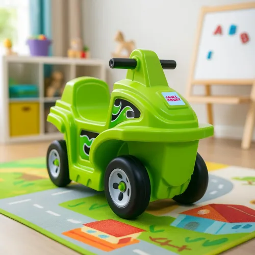 Image of Amazon Brand - Jam & Honey Coaster Car for Kids | Push On Ride On Car | Footrest | Backrest | Easy Grip | Four Wheel Rid