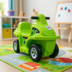 Amazon Brand - Jam & Honey Coaster Car for Kids | Push On Ride On Car | Footrest | Backrest | Easy Grip | Four Wheel Rid