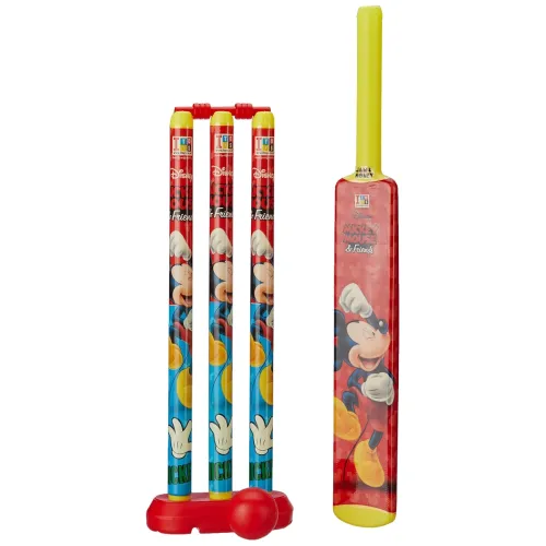 Image of Amazon Brand – Jam & Honey Mickey Mouse Cricket Set for Kids