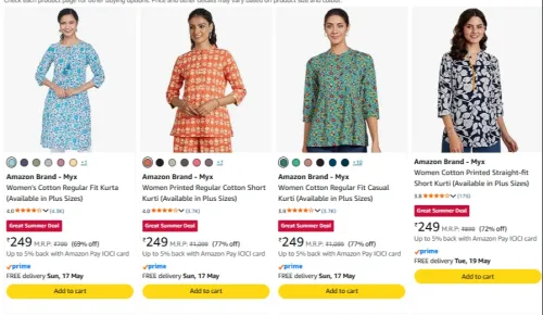 Image of Amazon Brand-Myx womens fashion upto 70% discount 