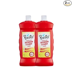 Amazon Brand - Presto! Disinfectant Bathroom Cleaner Liquid 1 L x 2 Packs