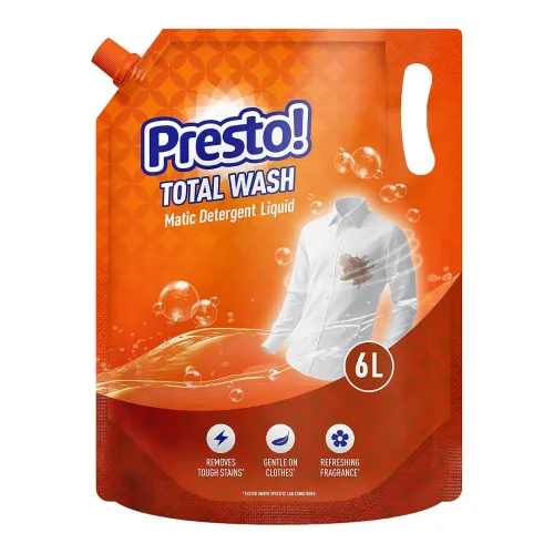 Image of Amazon Brand - Presto! Total Wash Matic Detergent Liquid | 6 Litres