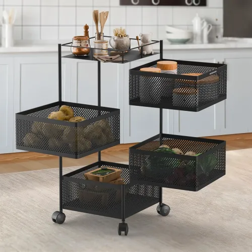 Image of Amazon Brand Solimo 4-Layer Revolving Kitchen Storage Rack