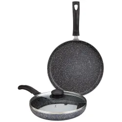 Amazon Brand - Solimo Aluminium 3 Piece Non-Stick Cookware Set