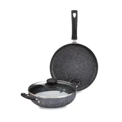 Amazon Brand - Solimo Aluminium 3 Piece Non-Stick Cookware Set