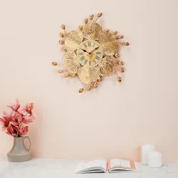 Amazon Brand - Solimo Analog Shell Iron Hanging Metal Decorative Wall Clock 