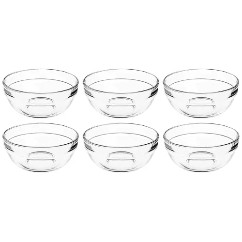 Image of Amazon Brand - Solimo Glass Serving Bowls set (6 pieces, 240ml)