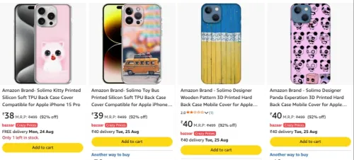 Image of Amazon brand-Solimo Iphone case cover Starting ₹38 
