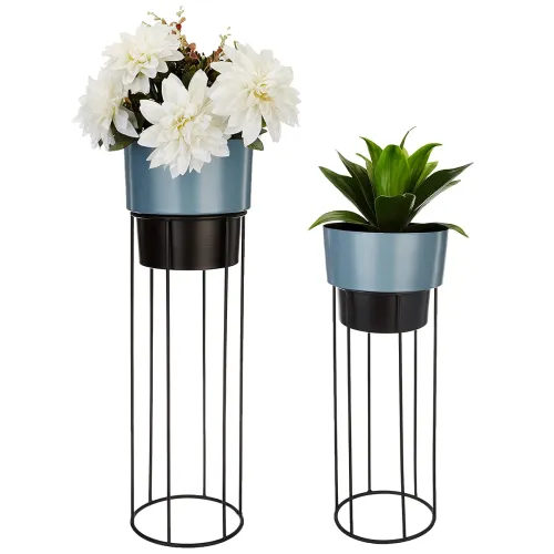Image of Amazon Brand - Solimo Metal Planters with Stands (Set of 2)